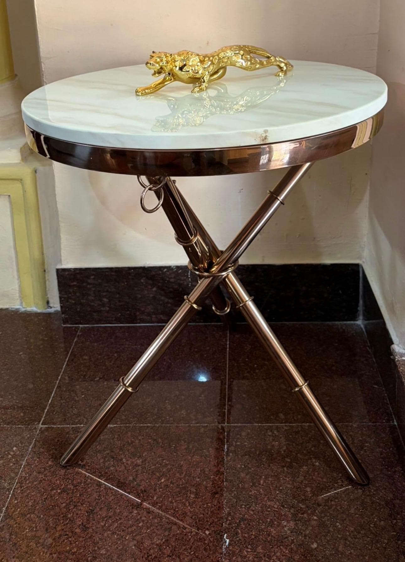Round Marble Top Side Table